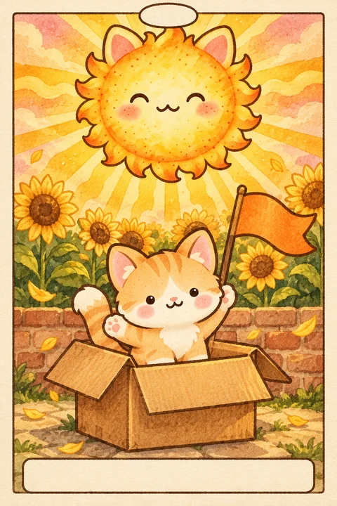 I. The Bean, painted tarot card