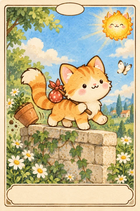 II. The Rascal, painted tarot card