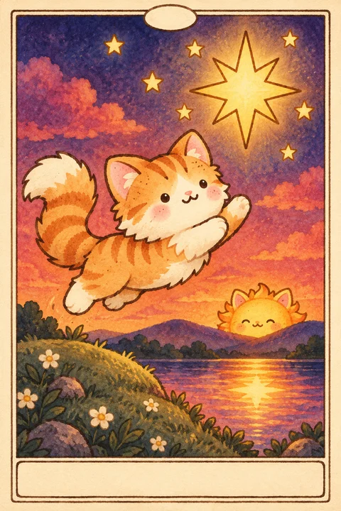 IV. The Rocket, painted tarot card
